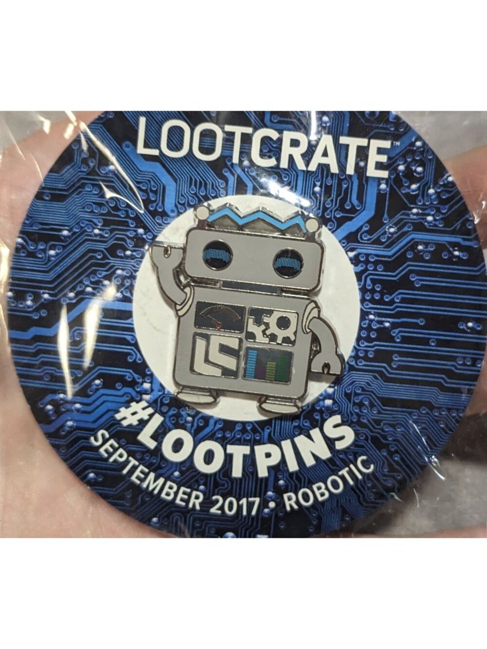 Geekcore Techcore Robot Loot Crate September 2017 Robotic Loot Pin